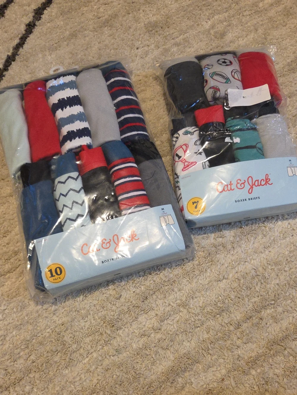 17 Pair Cat & Jack Boys Boxer Briefs Pack - Red, Blue, Gray, Black, White, Teal